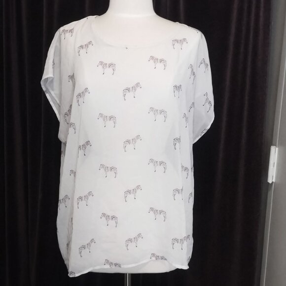 Rainbow Zebra-Print Sheer Blouse - Picture 1 of 4